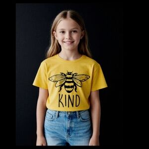 Yellow and Black Bee Graphic Short Sleeve Tee
